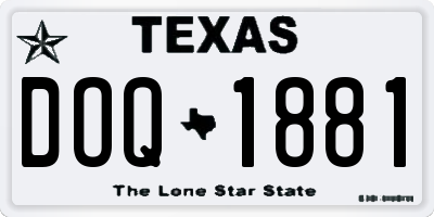 TX license plate DOQ1881