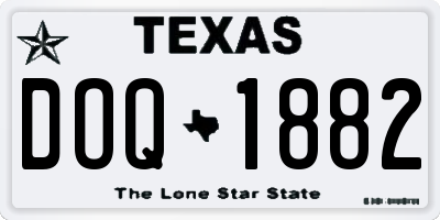 TX license plate DOQ1882