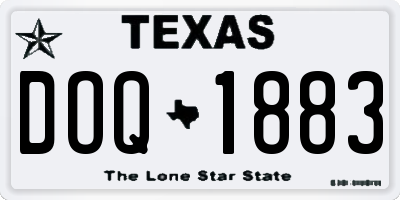 TX license plate DOQ1883
