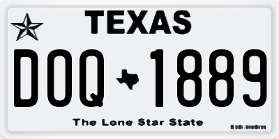 TX license plate DOQ1889