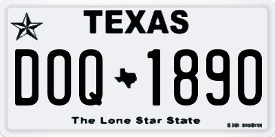 TX license plate DOQ1890