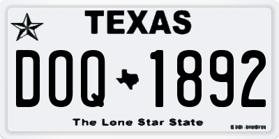 TX license plate DOQ1892