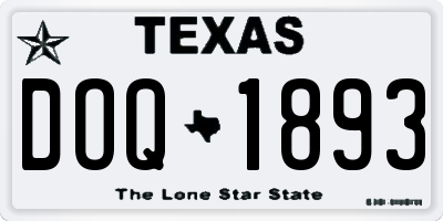 TX license plate DOQ1893