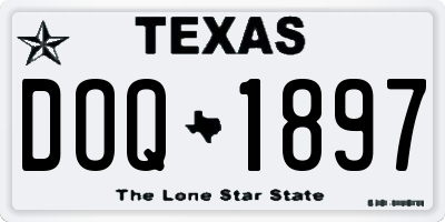 TX license plate DOQ1897