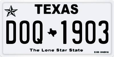 TX license plate DOQ1903