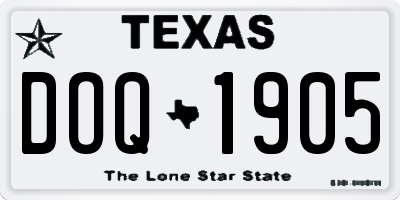 TX license plate DOQ1905