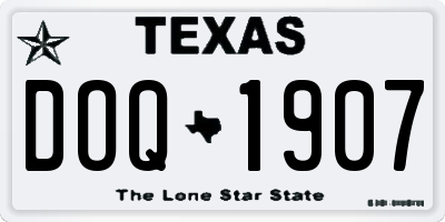 TX license plate DOQ1907