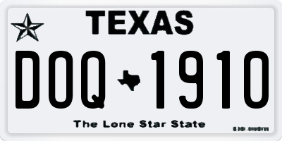 TX license plate DOQ1910