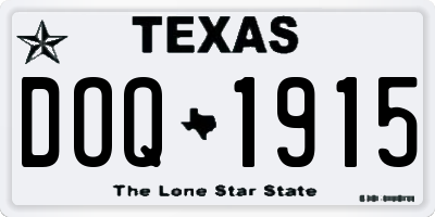 TX license plate DOQ1915