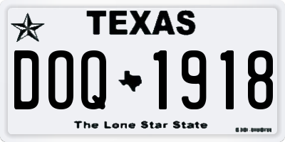 TX license plate DOQ1918