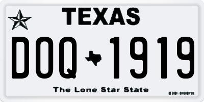 TX license plate DOQ1919