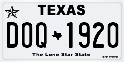 TX license plate DOQ1920