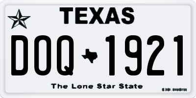 TX license plate DOQ1921