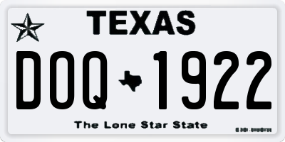 TX license plate DOQ1922