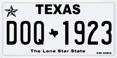 TX license plate DOQ1923