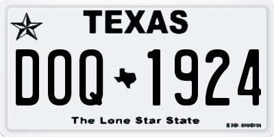 TX license plate DOQ1924