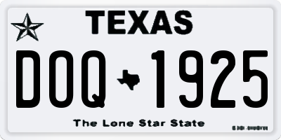 TX license plate DOQ1925
