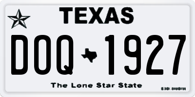 TX license plate DOQ1927