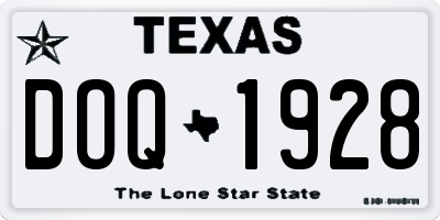TX license plate DOQ1928
