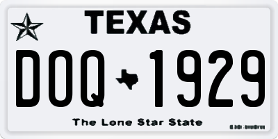 TX license plate DOQ1929