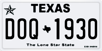 TX license plate DOQ1930