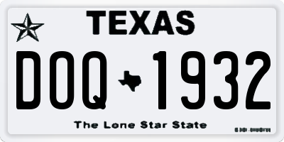 TX license plate DOQ1932