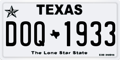 TX license plate DOQ1933
