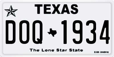 TX license plate DOQ1934