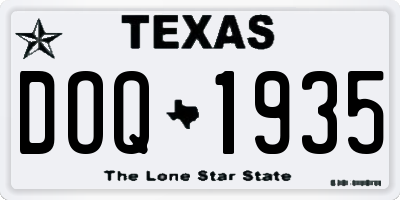 TX license plate DOQ1935