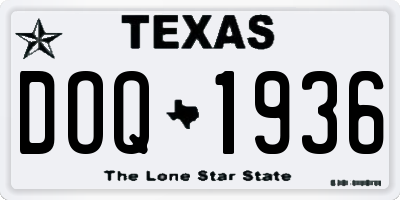 TX license plate DOQ1936