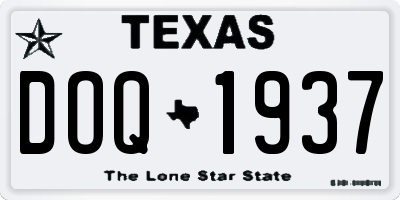 TX license plate DOQ1937