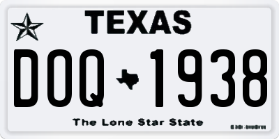 TX license plate DOQ1938