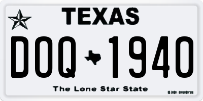 TX license plate DOQ1940