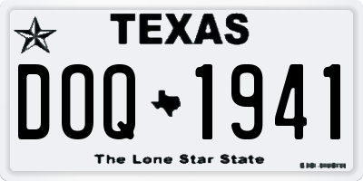 TX license plate DOQ1941