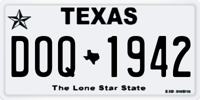 TX license plate DOQ1942