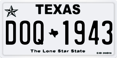 TX license plate DOQ1943