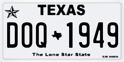 TX license plate DOQ1949