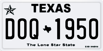 TX license plate DOQ1950