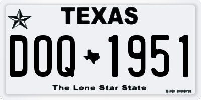 TX license plate DOQ1951