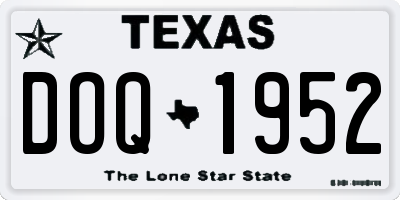 TX license plate DOQ1952