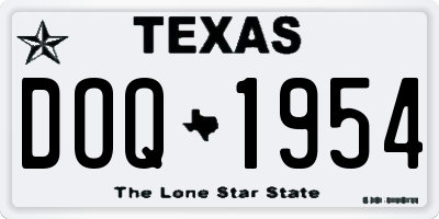 TX license plate DOQ1954