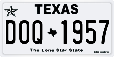 TX license plate DOQ1957