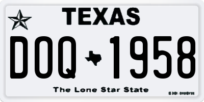 TX license plate DOQ1958