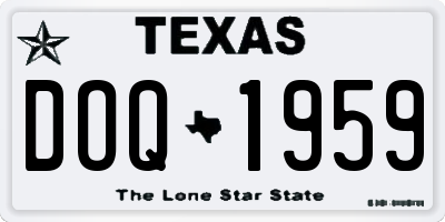 TX license plate DOQ1959