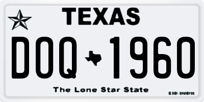 TX license plate DOQ1960