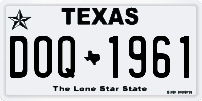 TX license plate DOQ1961