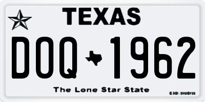 TX license plate DOQ1962