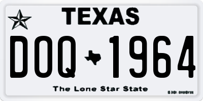 TX license plate DOQ1964