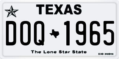 TX license plate DOQ1965