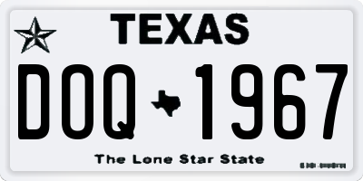 TX license plate DOQ1967